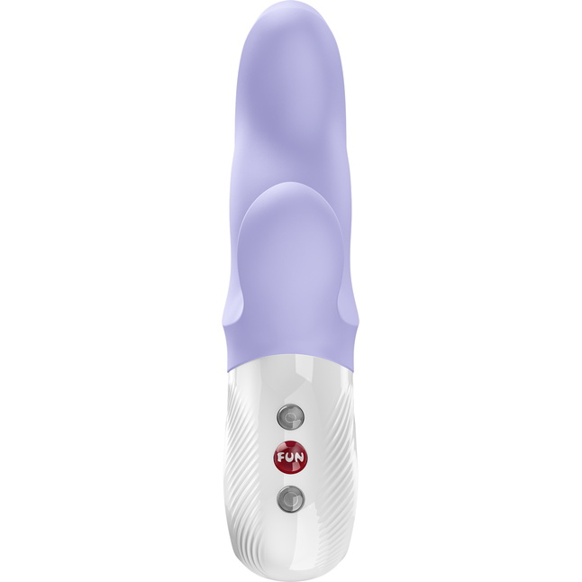 Сиреневый вибратор с клиторальным стимулятором Miss Bi - 17 см. Фотография 2.