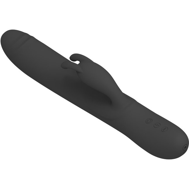 Черный вибратор-кролик Byron с движущимися шариками - 25 см - Pretty Love. Фотография 5.