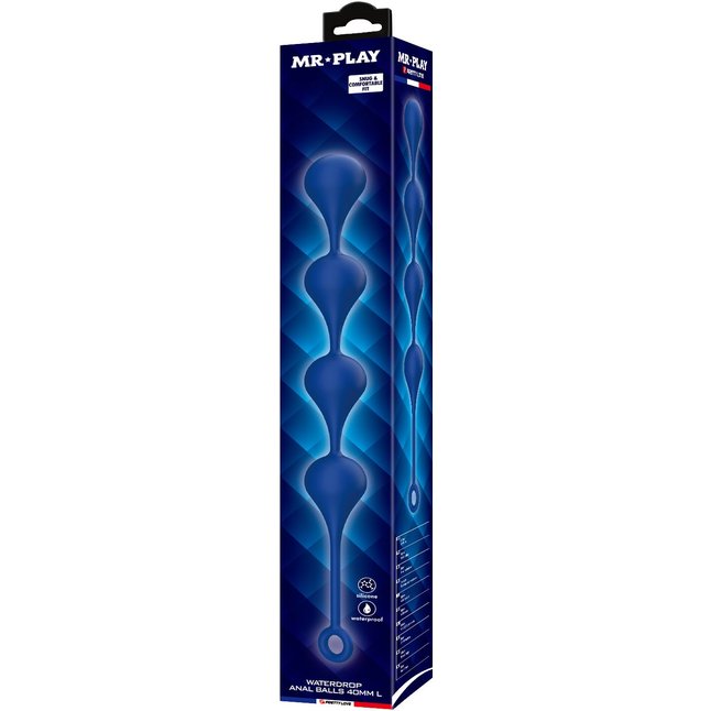 Синяя анальная цепочка - 42,6 см - Mr.Play. Фотография 3.