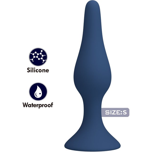 Синяя анальная пробка Slim Anal Plug S - 10,3 см - Mr.Play. Фотография 7.