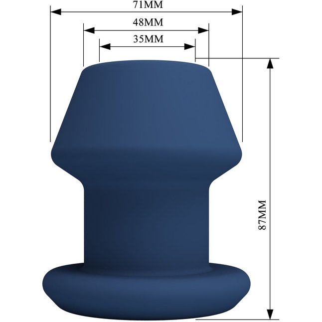 Синяя анальная пробка с открытым каналом - 8,7 см - Mr.Play. Фотография 7.