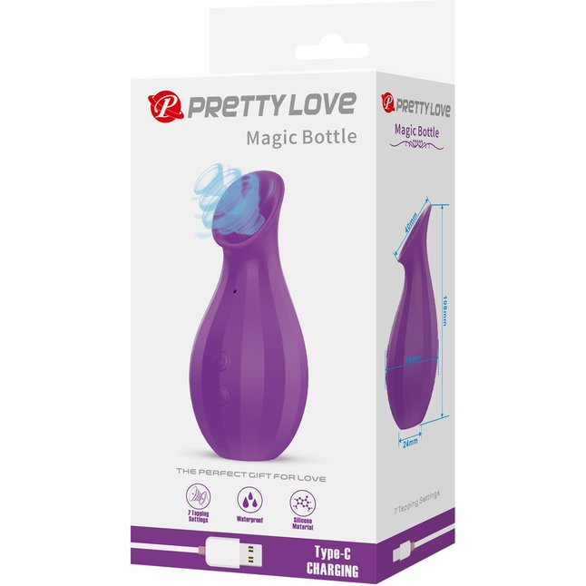 Лиловый клиторальный вакуумный стимулятор Magic Bottle - Pretty Love. Фотография 3.