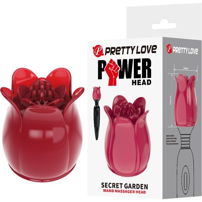 Красная насадка для wand-массажера - Pretty Love. Фотография 2.