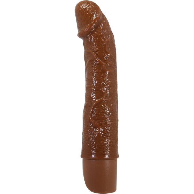 Коричневый реалистичный вибратор Leander - 20,3 см - Pretty Love. Фотография 4.