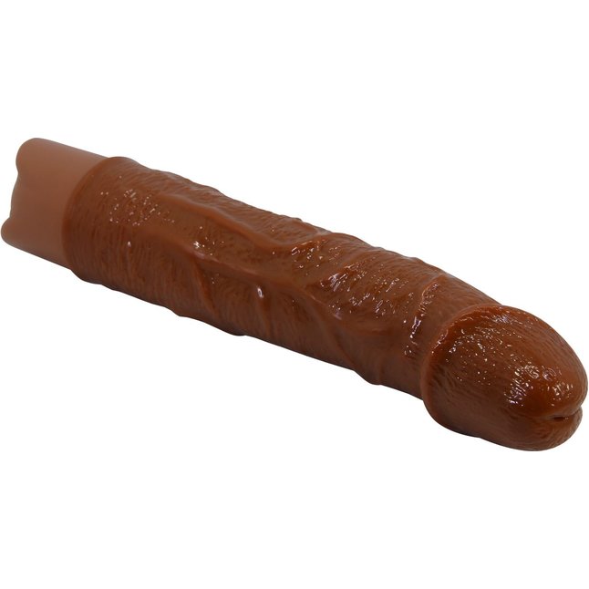 Коричневый реалистичный вибратор Leander - 20,3 см - Pretty Love. Фотография 6.