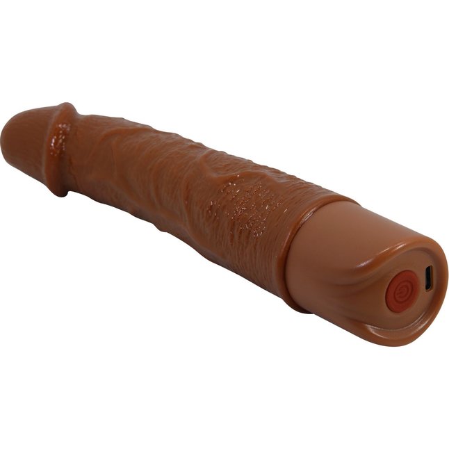 Коричневый реалистичный вибратор Leander - 20,3 см - Pretty Love. Фотография 7.