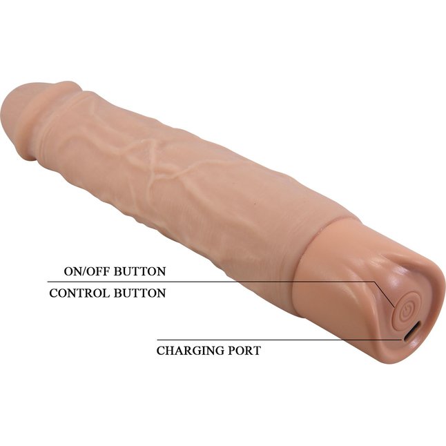 Телесный реалистичный вибратор Osric - 22,3 см - Pretty Love. Фотография 9.