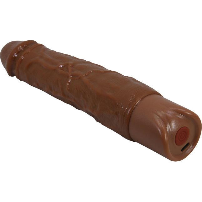 Коричневый реалистичный вибратор Osric - 22,3 см - Pretty Love. Фотография 7.