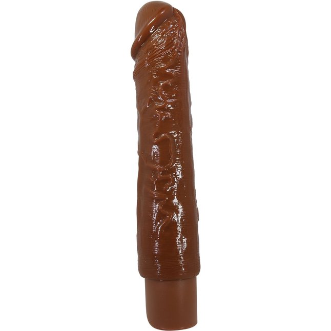 Коричневый реалистичный вибратор Rufus - 23,8 см - Pretty Love. Фотография 4.