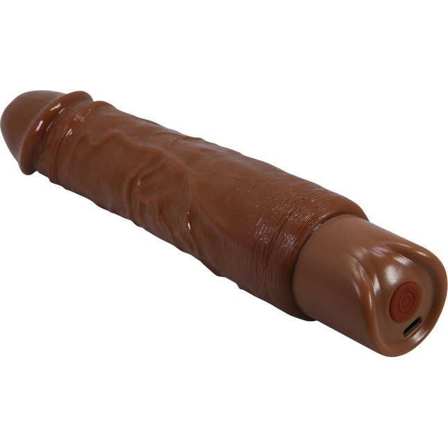 Коричневый реалистичный вибратор Rufus - 23,8 см - Pretty Love. Фотография 7.