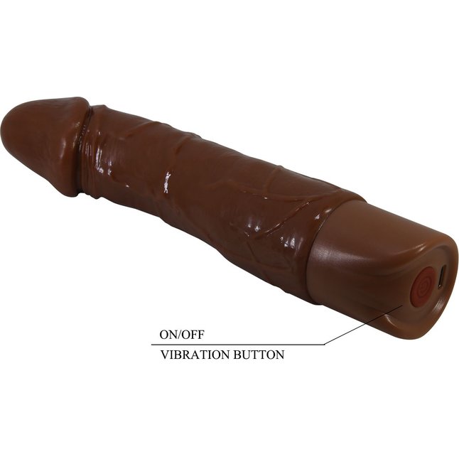 Коричневый реалистичный вибратор Jermaine - 19,5 см - Pretty Love. Фотография 8.