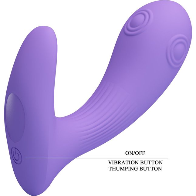 Сиреневый вибратор Andromeda с функцией постукивания - Pretty Love. Фотография 8.