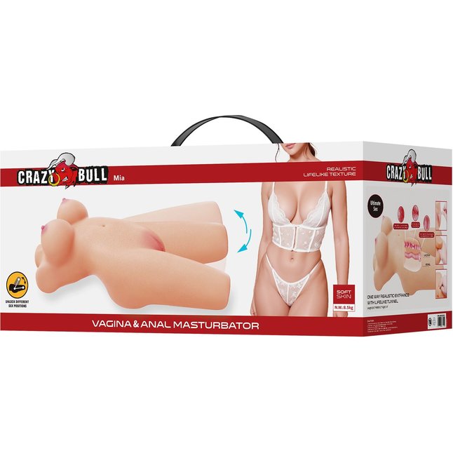 Телесный мастурбатор-торс Mia - Crazy Bull. Фотография 9.