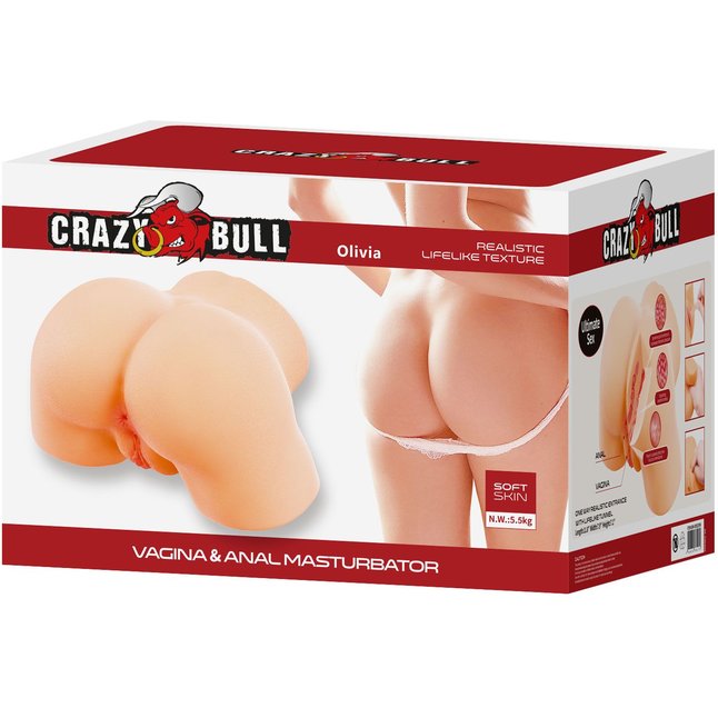 Телесный мастурбатор с 2 любовными отверстиями Olivia - Crazy Bull. Фотография 3.