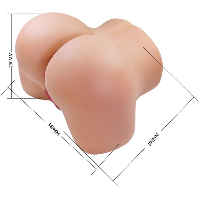 Телесный мастурбатор Julia с 2 любовными тоннелями - Crazy Bull. Фотография 9.