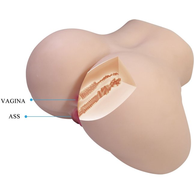 Телесный мастурбатор Liora с вибрацией - Crazy Bull. Фотография 6.