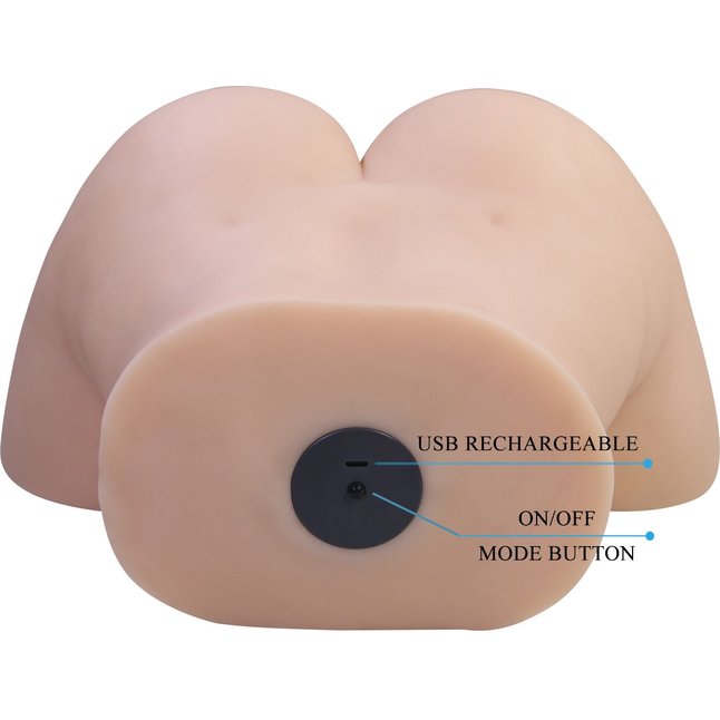 Телесный мастурбатор Liora с вибрацией - Crazy Bull. Фотография 8.