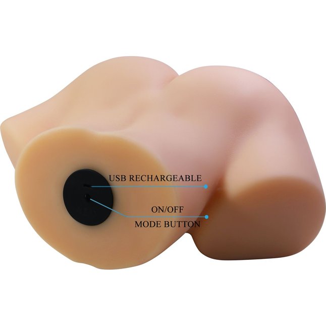 Телесный мастурбатор Vivian с 2 любовными тоннелями - Crazy Bull. Фотография 8.