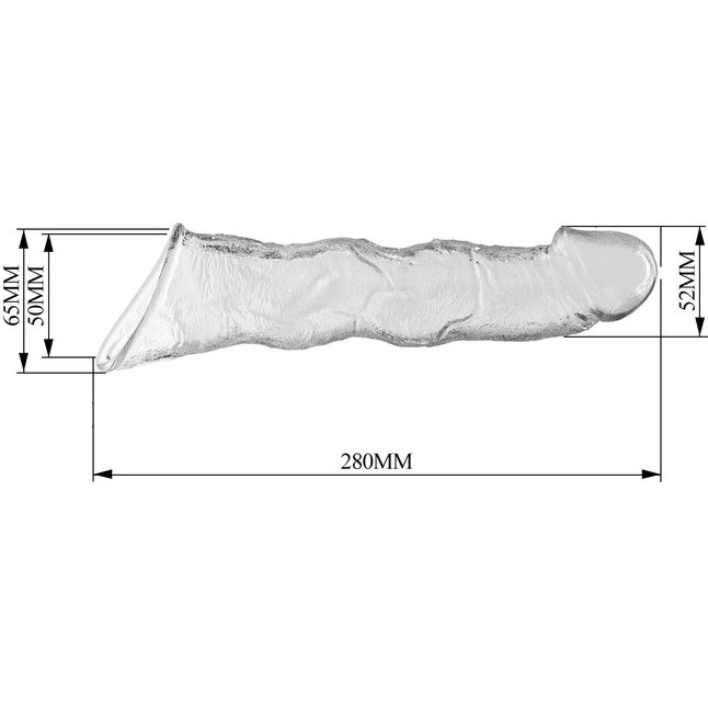 Прозрачный фаллоудлинитель с 3 вставками - 28 см - Pretty Love. Фотография 7.