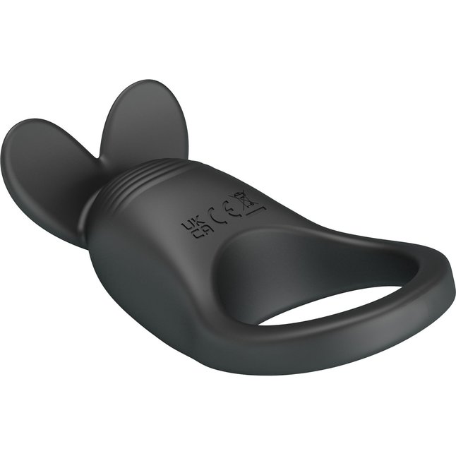 Черное перезаряжаемое виброкольцо Carlton - Pretty Love. Фотография 4.