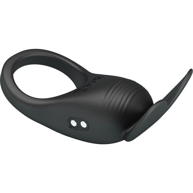 Черное перезаряжаемое виброкольцо Carlton - Pretty Love. Фотография 5.