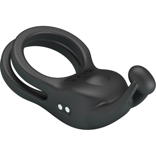 Черное перезаряжаемое виброкольцо Goodwin - Pretty Love. Фотография 4.