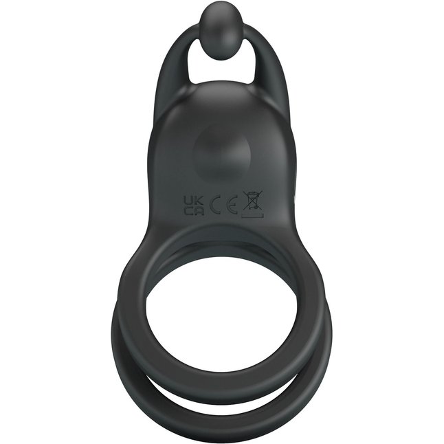 Черное перезаряжаемое виброкольцо Goodwin - Pretty Love