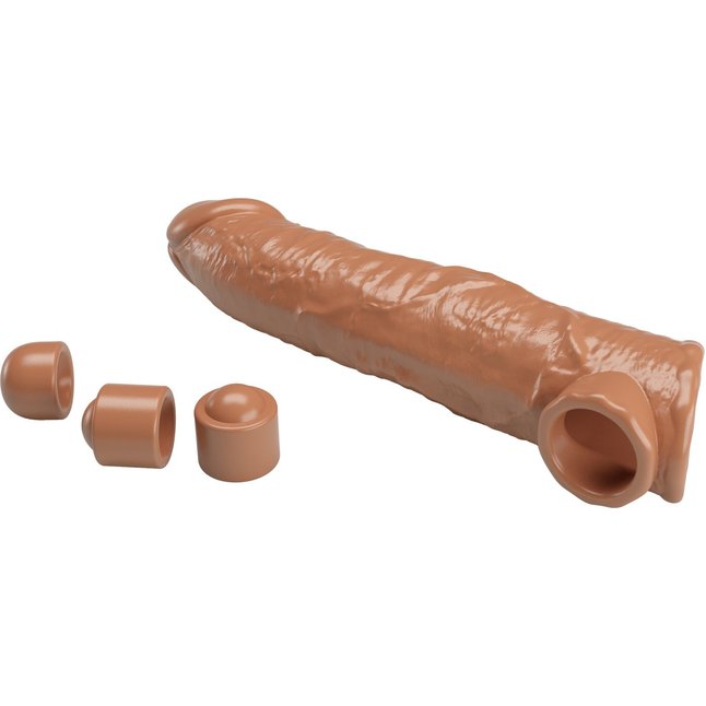 Карамельный фаллоудлинитель с подхватом мошонки Silas - 26 см - Pretty Love. Фотография 5.