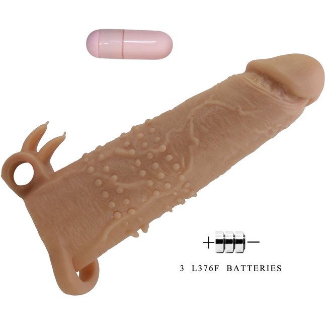 Телесная насадка на пенис Quillon - 20 см - Pretty Love. Фотография 7.