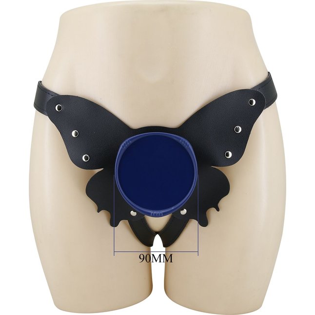 Поясной страпон Wells: трусики в форме бабочки и фаллоимитатор-насадка - Pretty Love. Фотография 4.