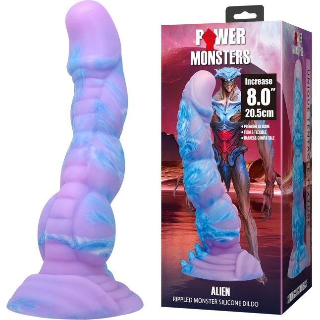 Силиконовый фантазийный фаллоимитатор Alien - 20,5 см. Фотография 2.