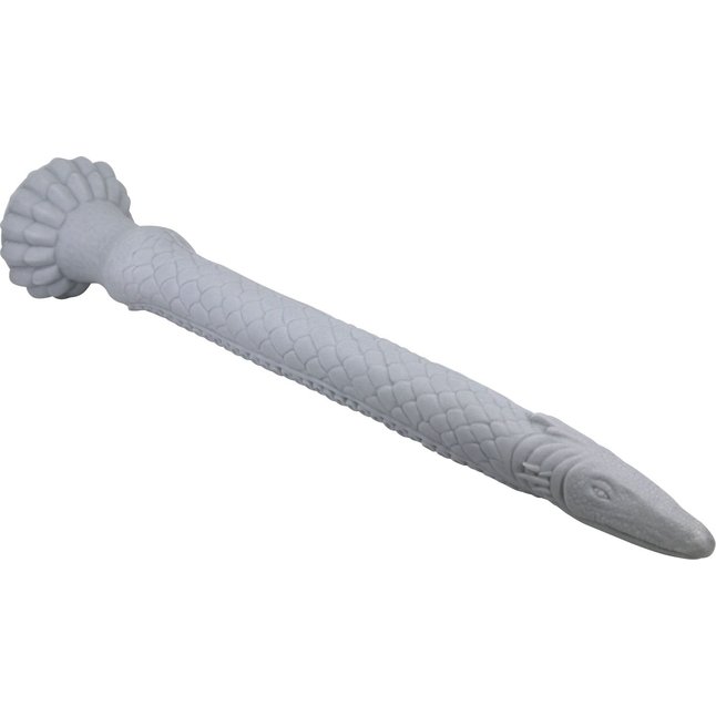 Серый силиконовый фаллоимитатор Basilisk - 43 см. Фотография 6.
