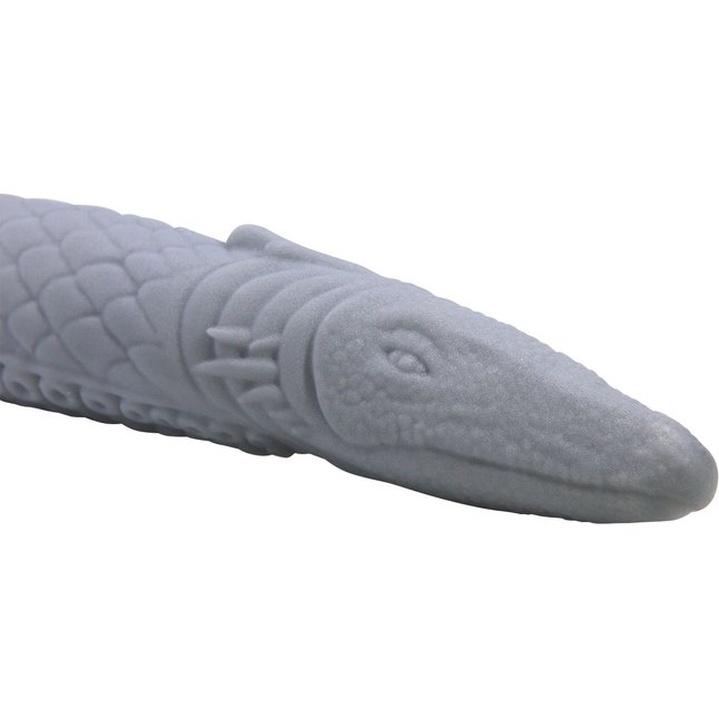 Серый силиконовый фаллоимитатор Basilisk - 43 см. Фотография 7.