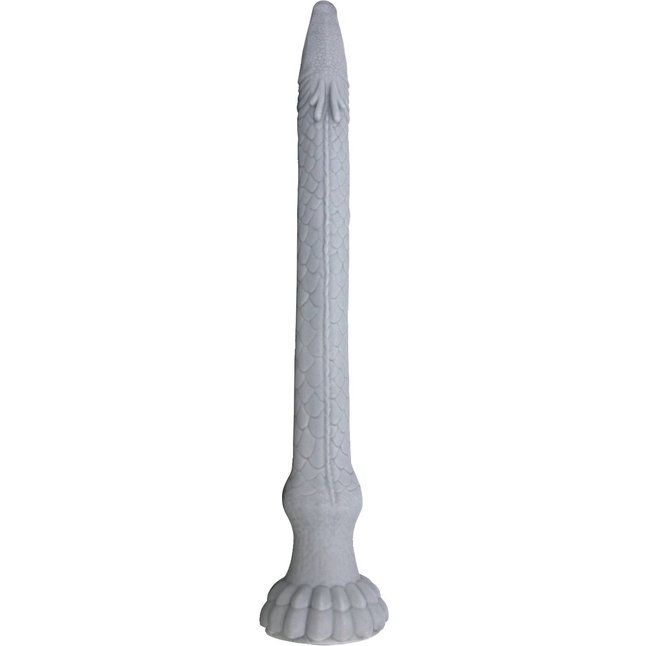 Серый силиконовый фаллоимитатор Basilisk - 43 см