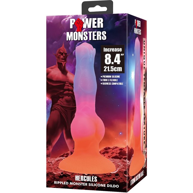 Силиконовый фантазийный фаллоимитатор Hercules - 21,5 см. Фотография 3.