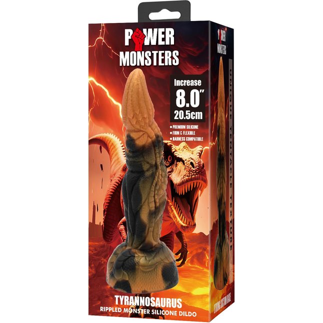 Силиконовый фантазийный фаллоимитатор Tyrannosaurus - 20,5 см. Фотография 3.