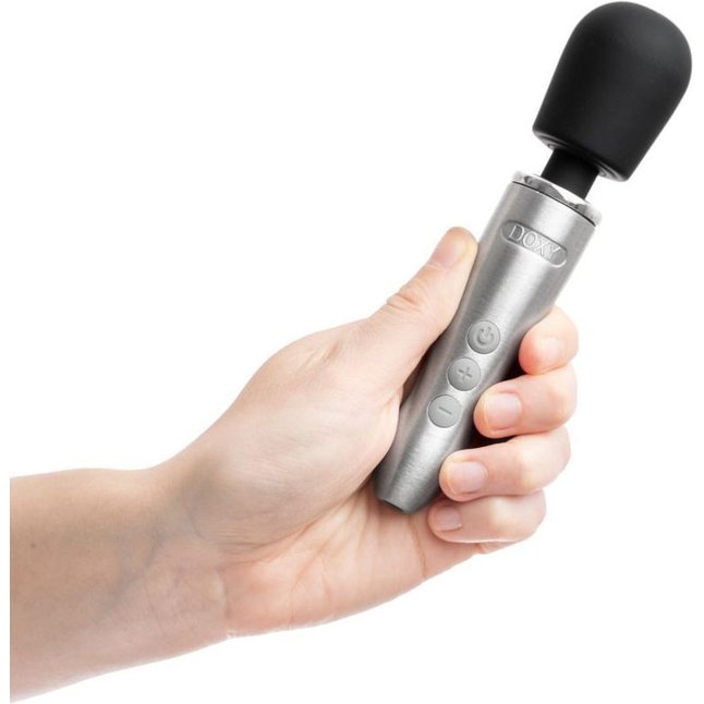Серебристо-черный вибратор Doxy Go - 16,2 см. Фотография 4.