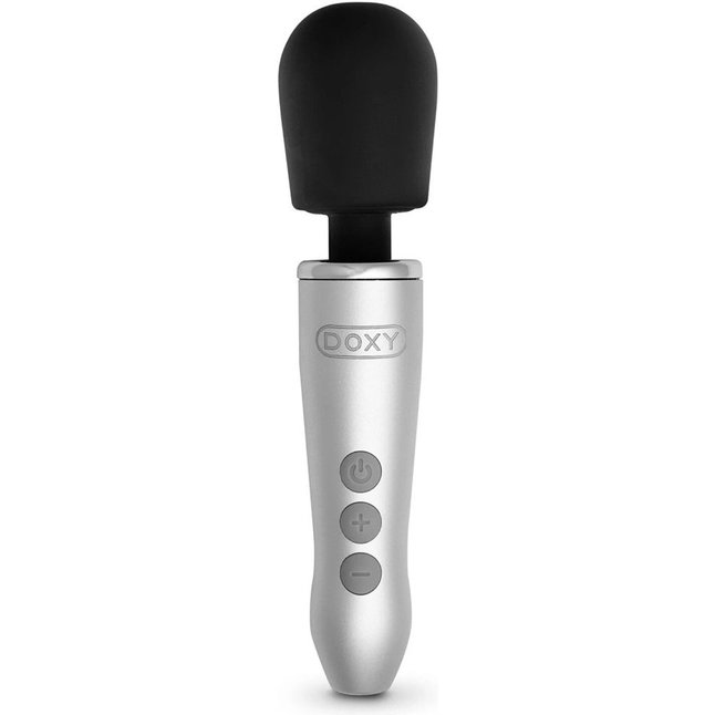 Серебристо-черный вибратор Doxy Go - 16,2 см