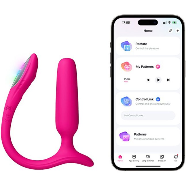 Розовый анальный вибратор с клиторальной стимуляцией Lush Anal. Фотография 2.