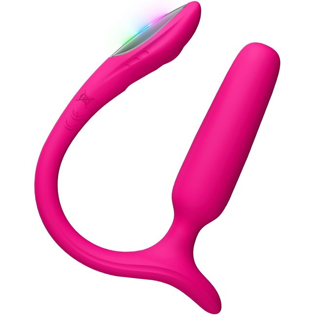 Розовый анальный вибратор с клиторальной стимуляцией Lush Anal