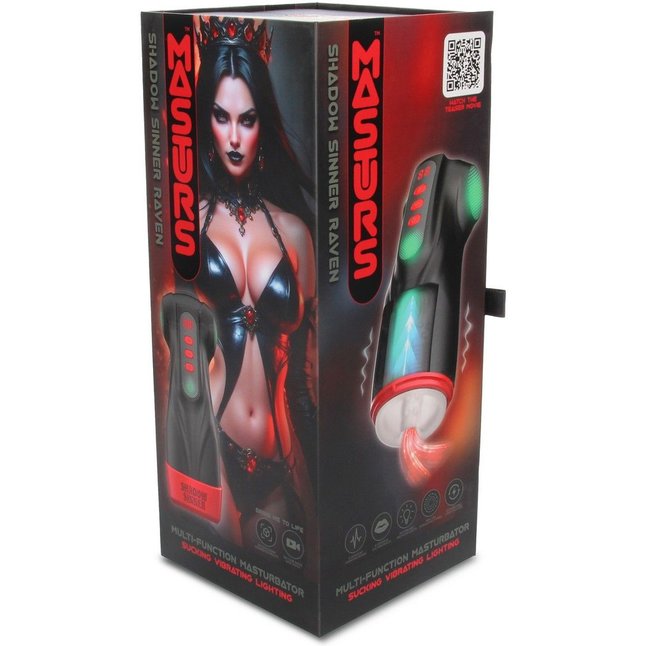 Интерактивный мастурбатор Raven с вакуумом, вибрацией и подсветкой - Masturs. Фотография 14.