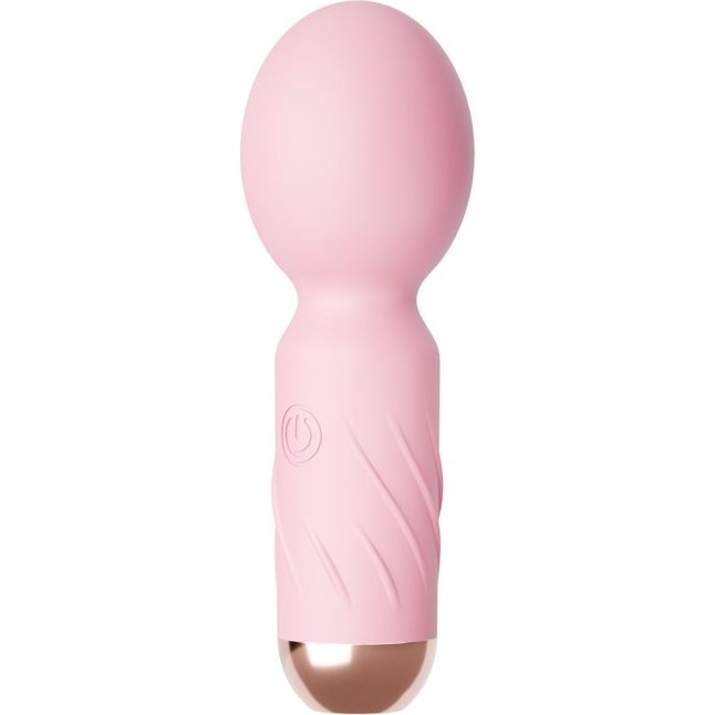 Нежно-розовый мини-wand вибратор для стимуляции эрогенных зон. Фотография 3.