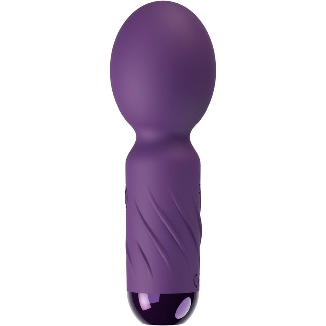 Фиолетовый мини-wand вибратор для стимуляции эрогенных зон. Фотография 2.