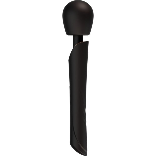 Черный силиконовый вибратор-wand - 30 см. Фотография 2.
