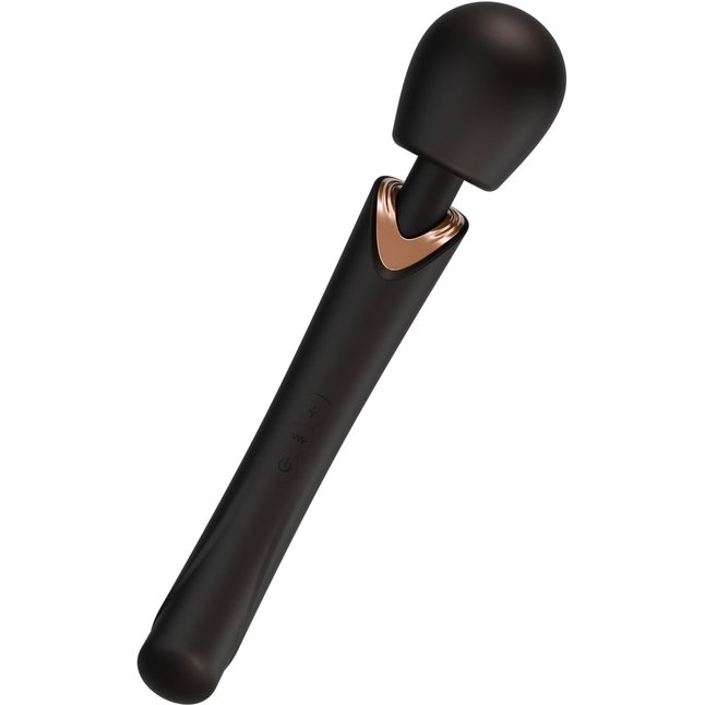 Черный силиконовый вибратор-wand - 30 см. Фотография 4.