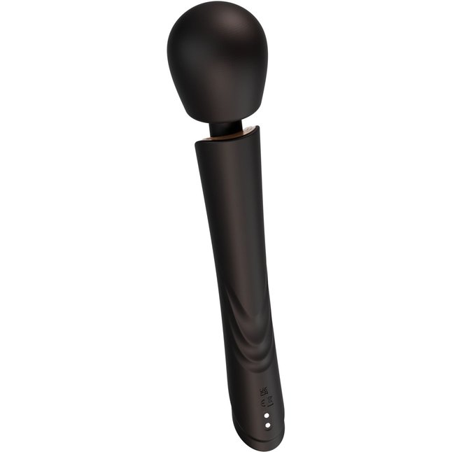 Черный силиконовый вибратор-wand - 30 см. Фотография 5.