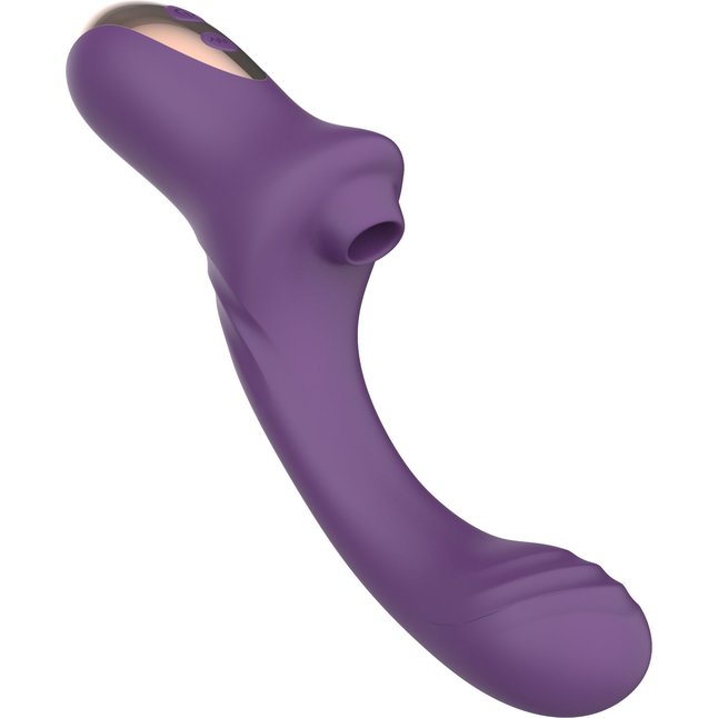 Фиолетовый вагинально-клиторальный вибратор. Фотография 4.