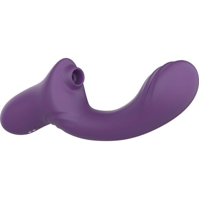 Фиолетовый вагинально-клиторальный вибратор. Фотография 5.