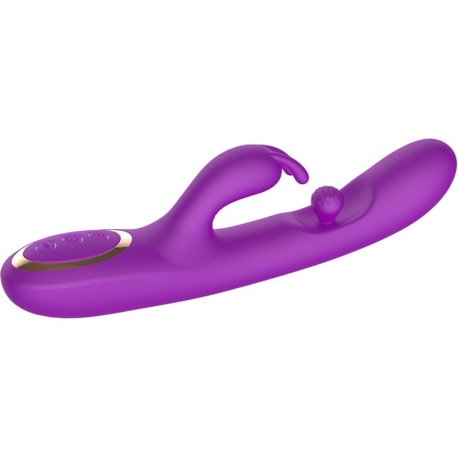 Фиолетовый вибратор-кролик с вращающимся шариком. Фотография 2.