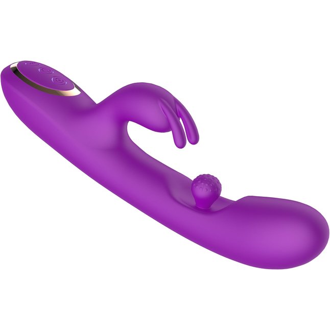 Фиолетовый вибратор-кролик с вращающимся шариком. Фотография 3.